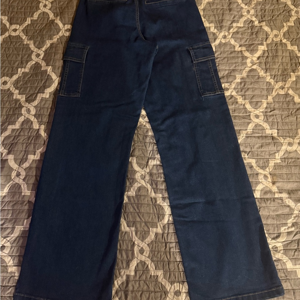 Wide Leg Dark Blue Jeans